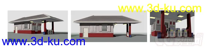 一个小型加油站模型的图片1