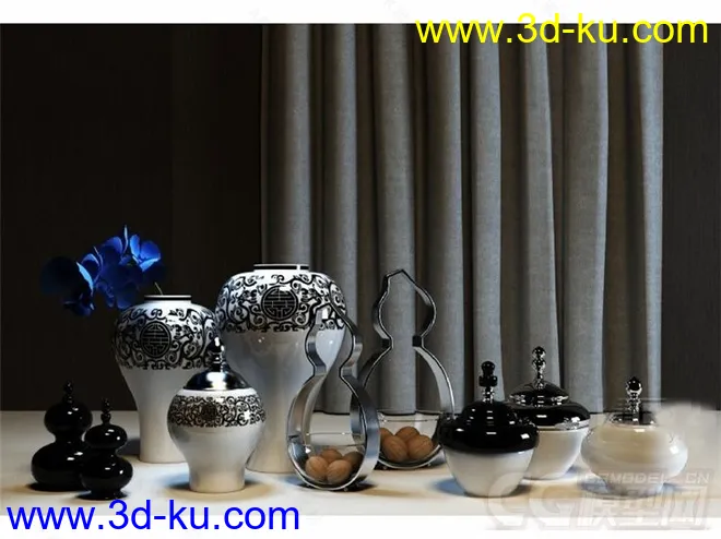 花瓶罐子 装饰品模型的图片2