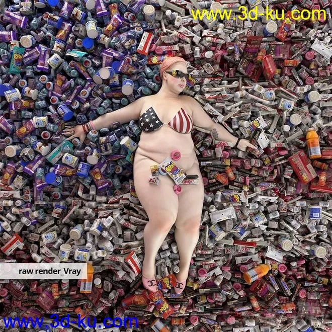 美国女人、丽人、胖女人穿着泳装的女人6K出图模型的图片3