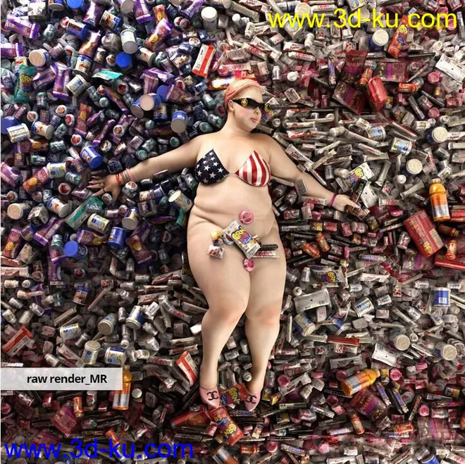 美国女人、丽人、胖女人穿着泳装的女人6K出图模型的图片4