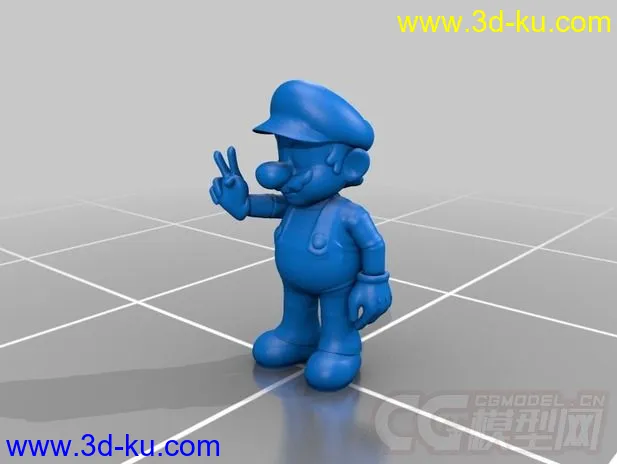 欢庆胜利的马里奥 3D打印模型 STL格式的图片3