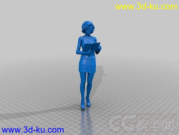 看书的美女 3D打印模型 STL格式的图片2