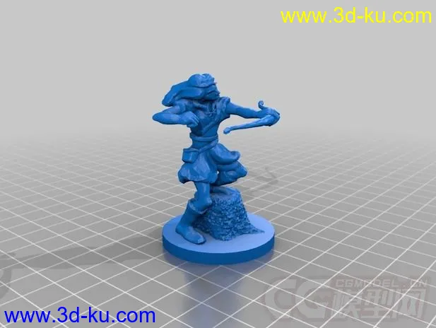 女弓箭手 3D打印模型 STL格式的图片1
