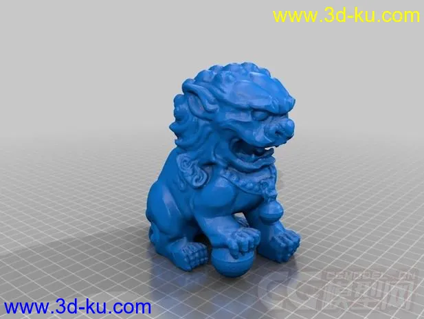 守门铜狮子 3D打印模型 STL格式的图片2