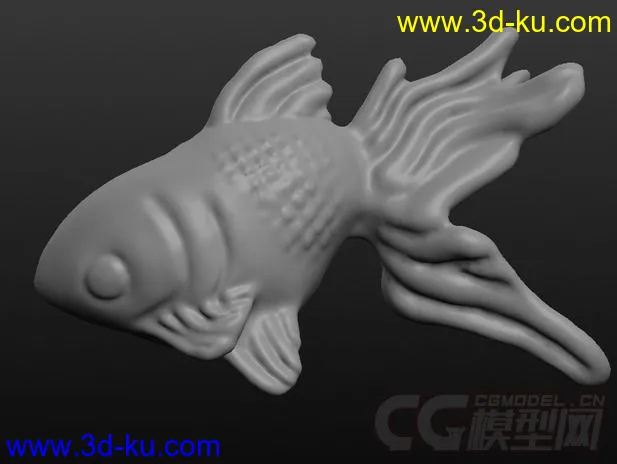 大金鱼 3D打印模型 STL格式的图片3