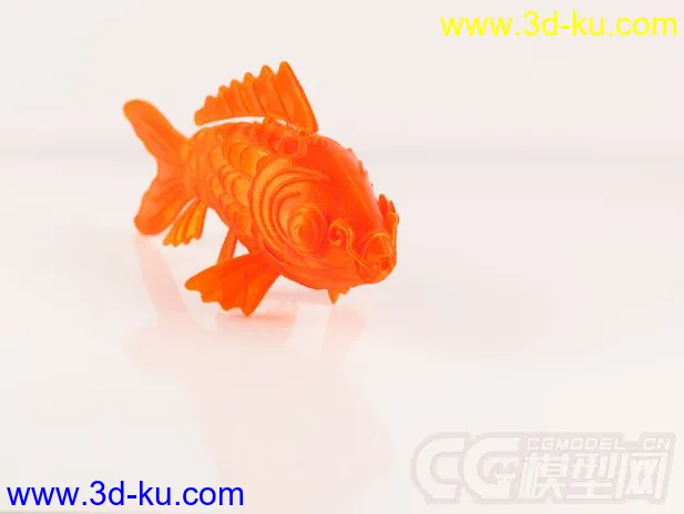 金色锦鲤鱼 3D打印模型 STL格式的图片1