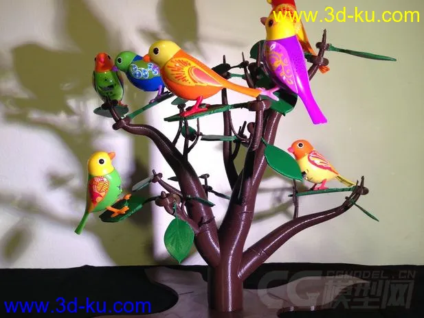 树与鸟 3D打印模型 STL格式的图片2