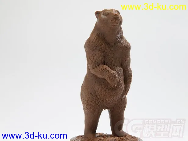 棕色的狗熊 3D打印模型 STL格式的图片2