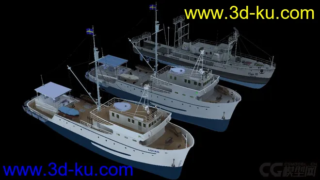 自己整理的几只渔船模型的图片1