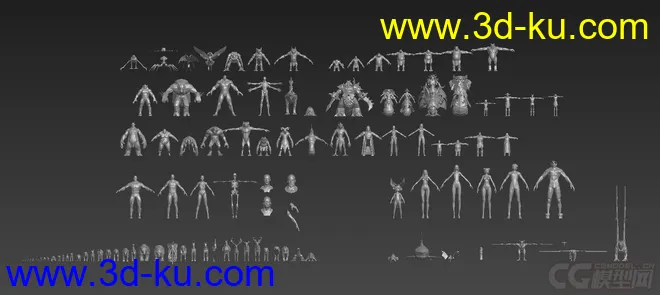 万物模型——基础人体，骨骼，男，女，怪物，动物的图片1