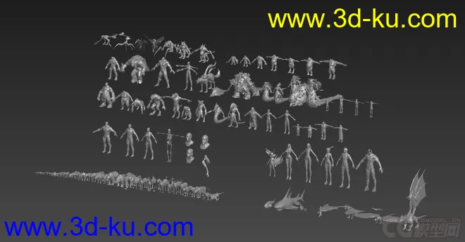 万物模型——基础人体，骨骼，男，女，怪物，动物的图片2