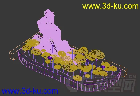 假山水池荷花模型的图片2