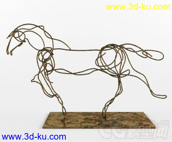 桌面装饰一匹简单的马模型的图片1