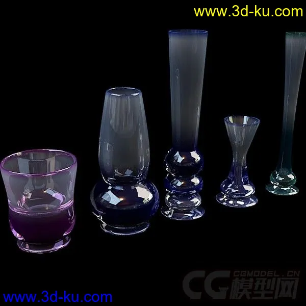 各种款式的琉璃杯模型的图片1