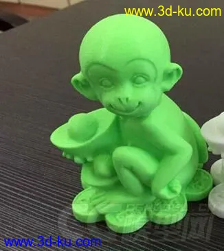 拿金元宝的小猴子3D打印模型的图片1