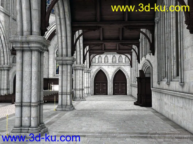西方古建—欧式教堂 礼堂 耶稣 复古中世纪教堂 基督教堂 大教堂 婚礼教堂 哥特式教堂模型的图片4