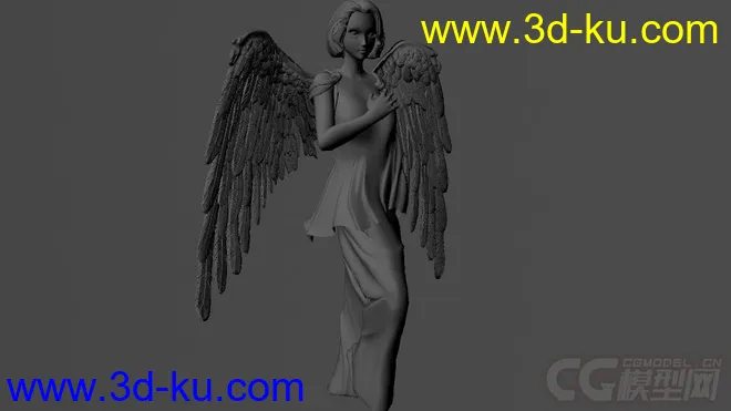 带翅膀的女天使模型的图片1