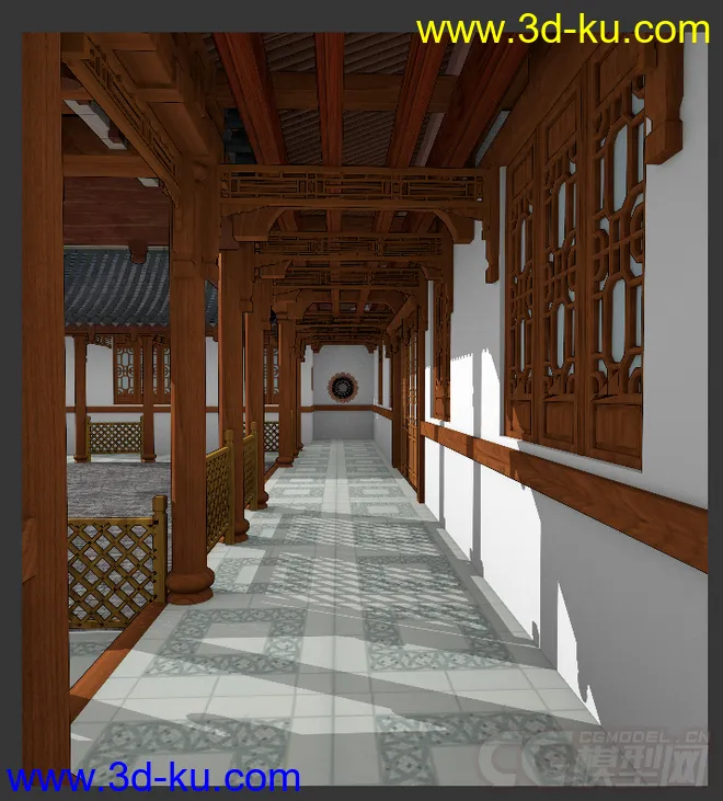 古建筑走廊模型的图片2
