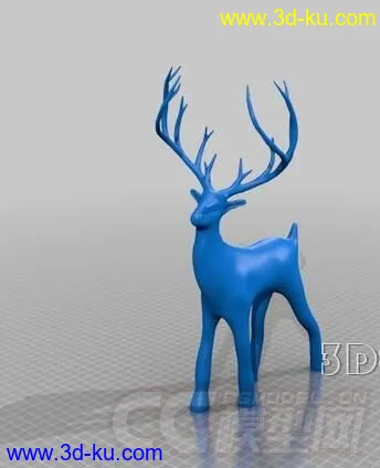 圣诞鹿麋鹿3D打印模型的图片1