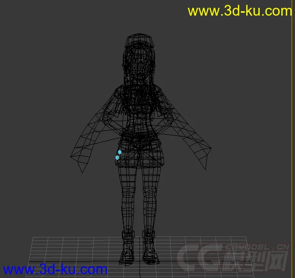 披风女孩绑定动画模型下载的图片2