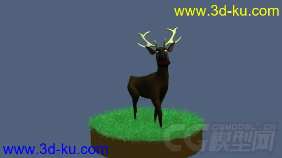 Cartoon Deer Rig full facial controls模型的图片1