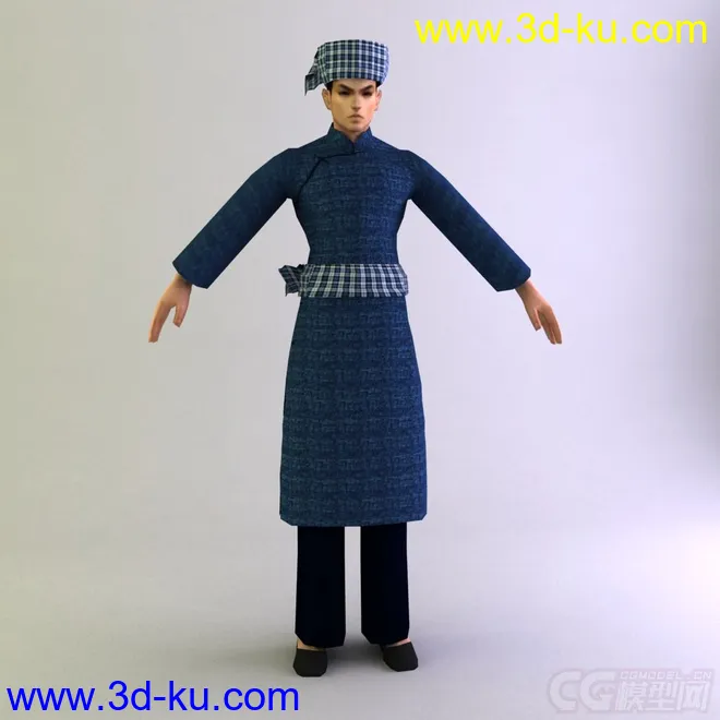 布依族男士服装 少数民族模型的图片1