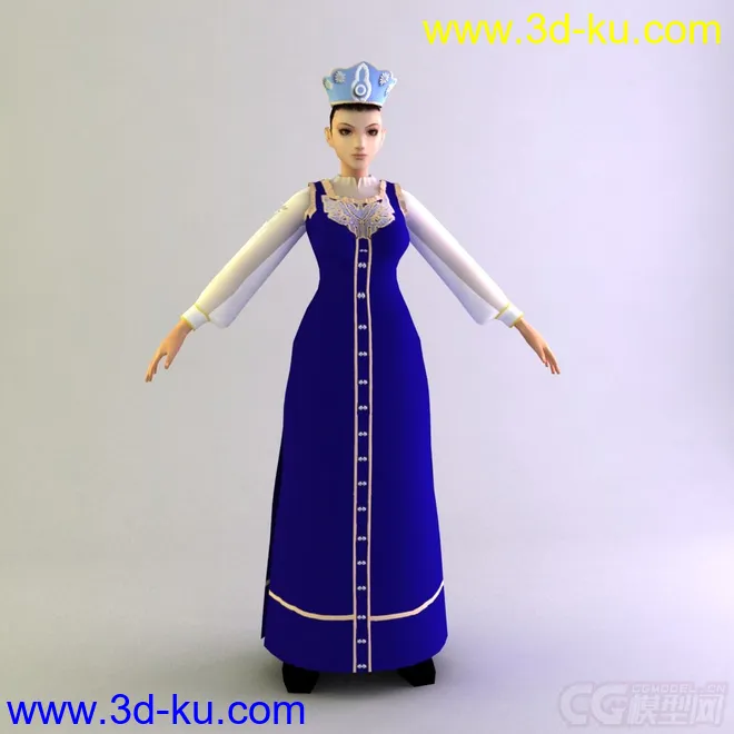 俄罗斯族女士服饰 少数民族模型的图片1