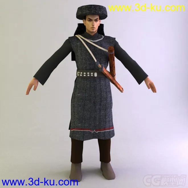 珞巴族男士服饰少数民族模型的图片1
