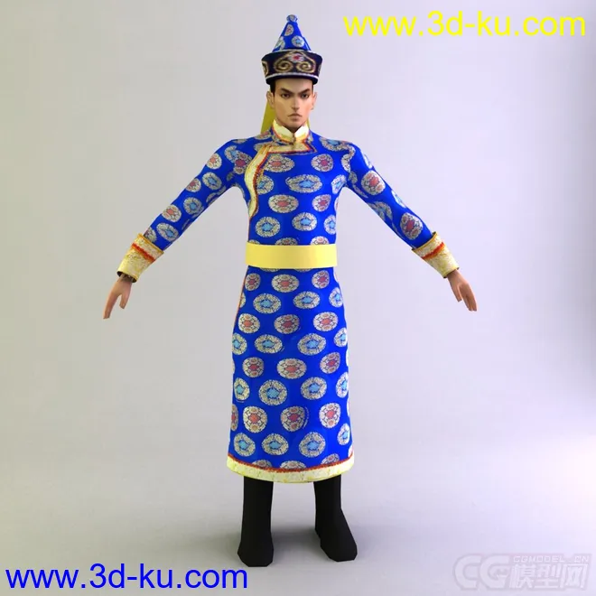 蒙古族男性服饰少数民族模型的图片1