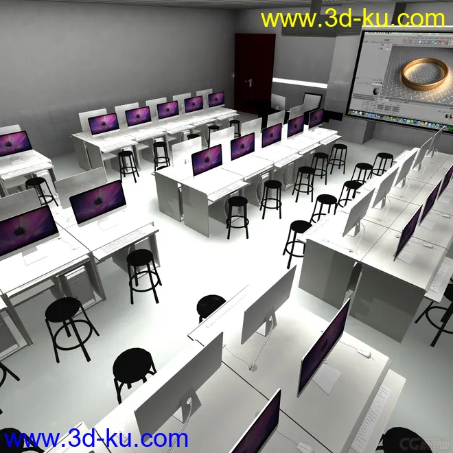 电脑室 教室 苹果电脑 实验室模型的图片1