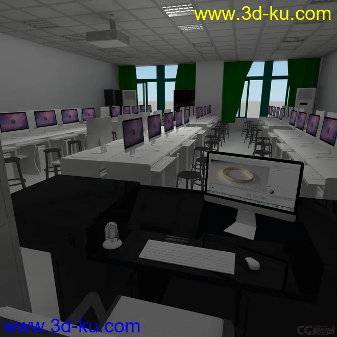 电脑室 教室 苹果电脑 实验室模型的图片2