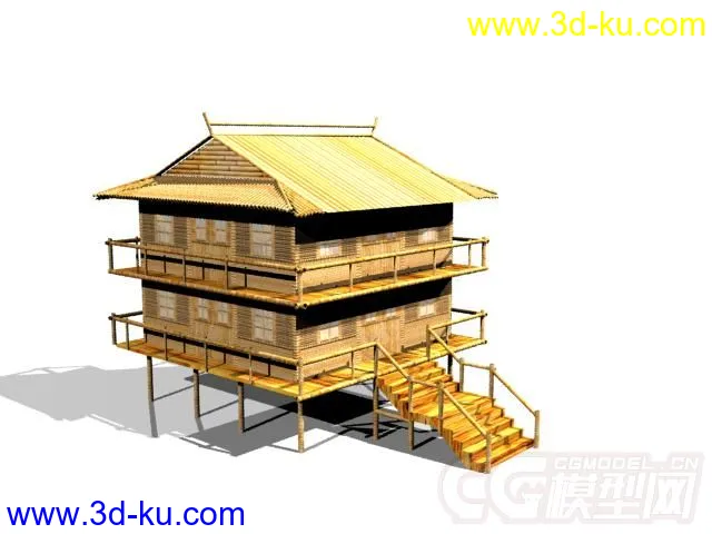 傣家竹楼，吊脚楼模型的图片2