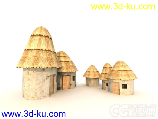 哈尼族房子蘑菇房稻草房模型的图片1