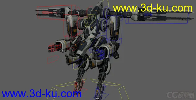 Hekaton Robot Vehicle Maya Rig full textured模型的图片1