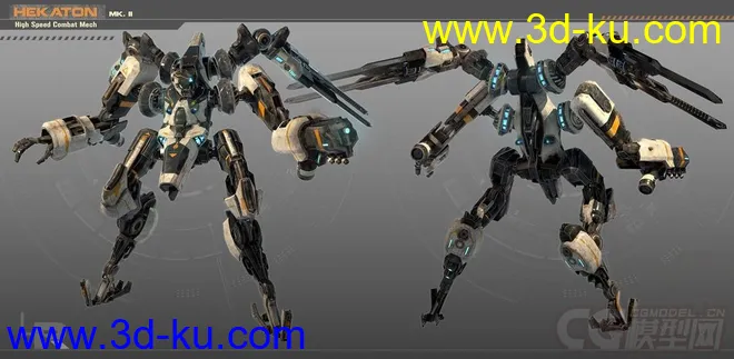 Hekaton Robot Vehicle Maya Rig full textured模型的图片3