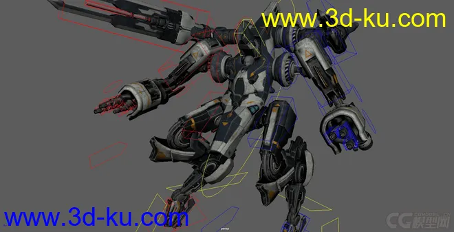 Hekaton Robot Vehicle Maya Rig full textured模型的图片5