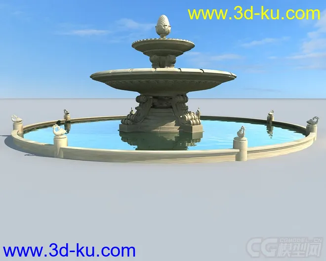 精致欧式喷泉模型的图片2