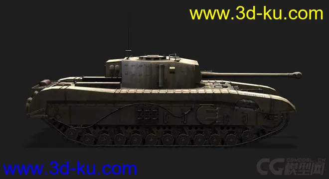 英国_Black_Prince丘吉尔黑亲王坦克模型的图片2