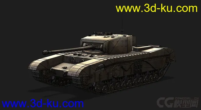 英国_Black_Prince丘吉尔黑亲王坦克模型的图片5