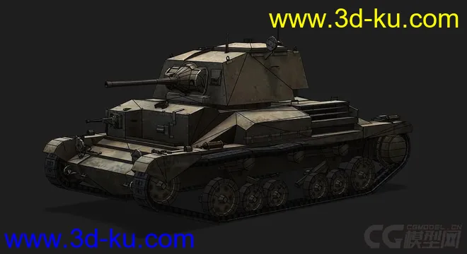 英国_Cruiser_Mk_II巡洋坦克模型的图片5
