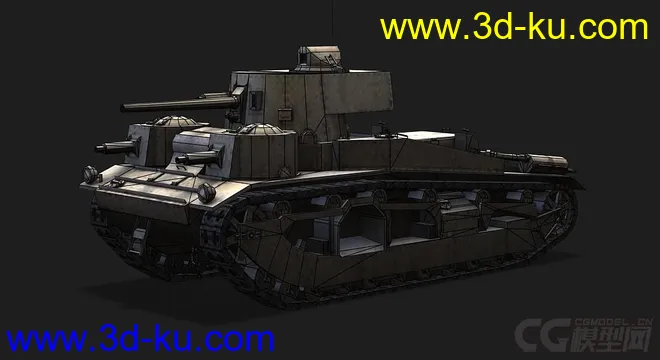 英国_Vickers_Medium_Mk_III奇伏坦主战坦克3模型的图片5