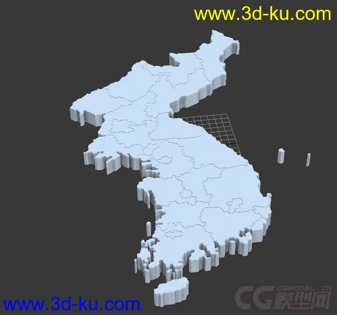 韩国地图 朝鲜地图 南北韩地图 比较细致模型的图片3