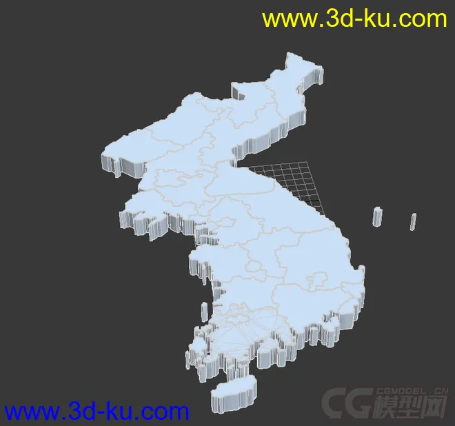 韩国地图 朝鲜地图 南北韩地图 比较细致模型的图片1