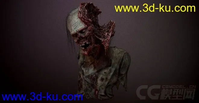 Zombie - The Walking Dead行尸走肉电影中僵尸模型fbx格式的图片1