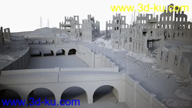 战争废墟 战争之后 城市废墟 西方建筑废墟 地震废墟模型的图片7