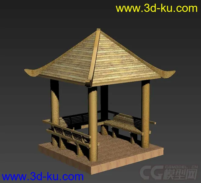 木质凉亭模型的图片1