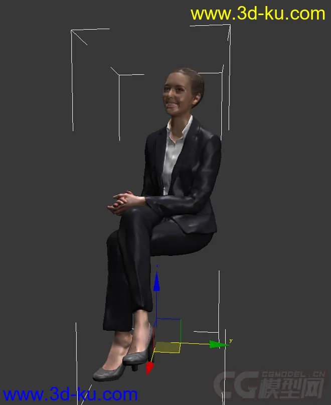 办公室女人坐姿白领模型的图片2