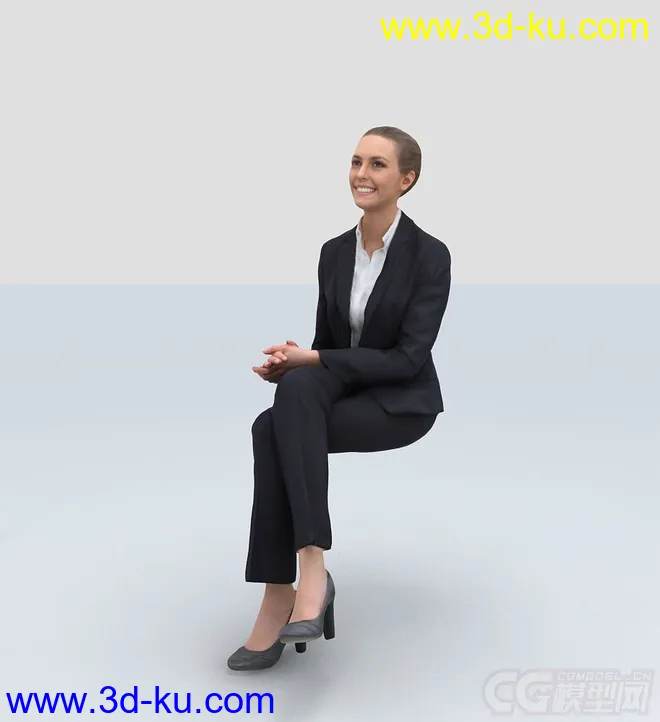 办公室女人坐姿白领模型的图片3