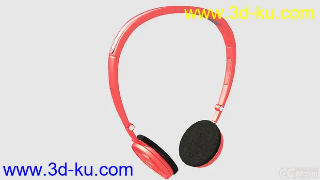 红色AKG耳机，不还原的山寨货模型的图片1