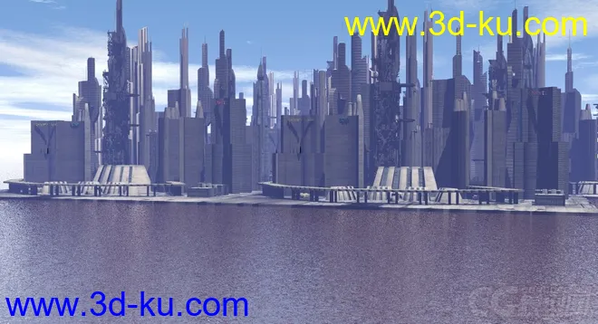 科幻系列之水边城市，军事基地模型的图片3